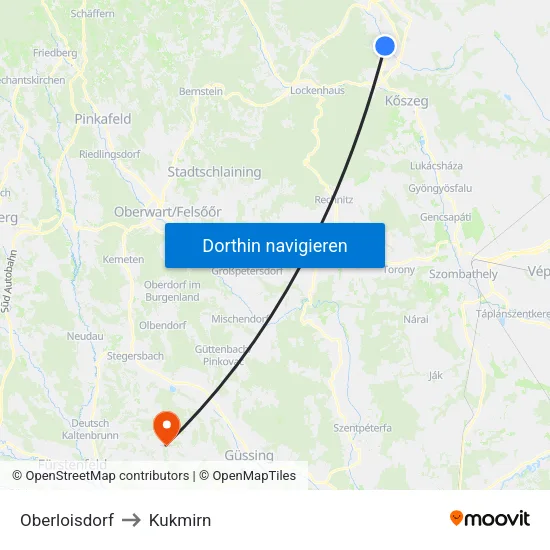 Oberloisdorf to Kukmirn map