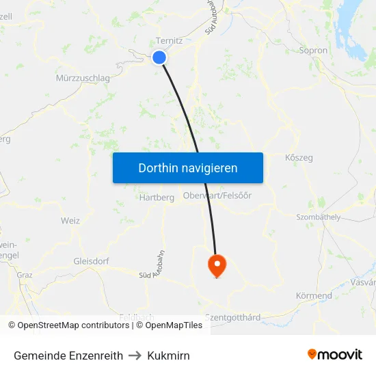 Gemeinde Enzenreith to Kukmirn map