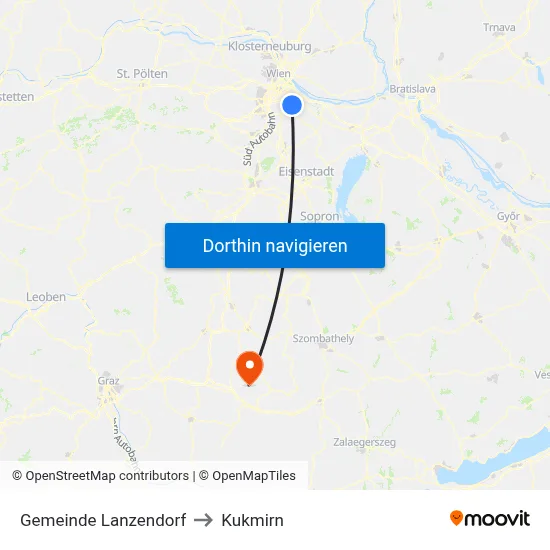 Gemeinde Lanzendorf to Kukmirn map