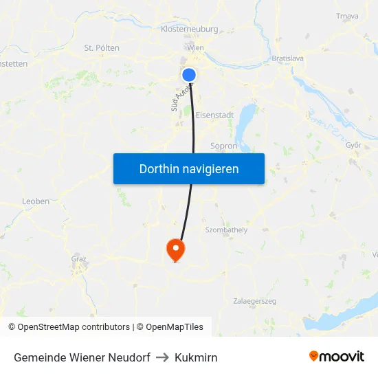 Gemeinde Wiener Neudorf to Kukmirn map