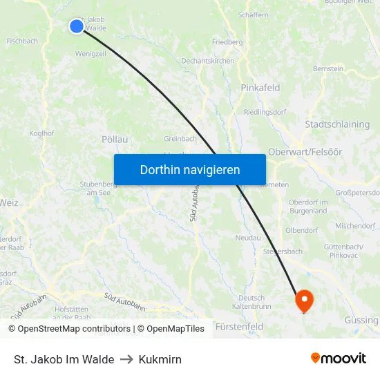 St. Jakob Im Walde to Kukmirn map