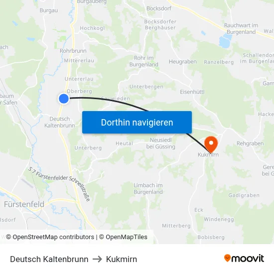 Deutsch Kaltenbrunn to Kukmirn map