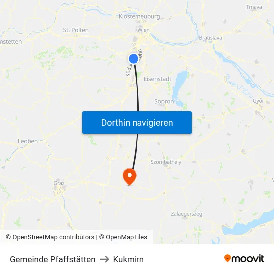 Gemeinde Pfaffstätten to Kukmirn map