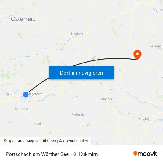 Pörtschach am Wörther See to Kukmirn map