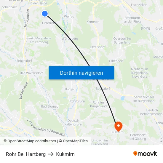 Rohr Bei Hartberg to Kukmirn map