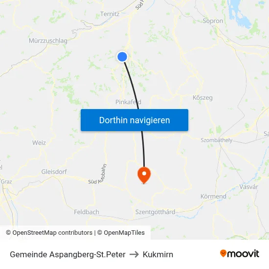Gemeinde Aspangberg-St.Peter to Kukmirn map