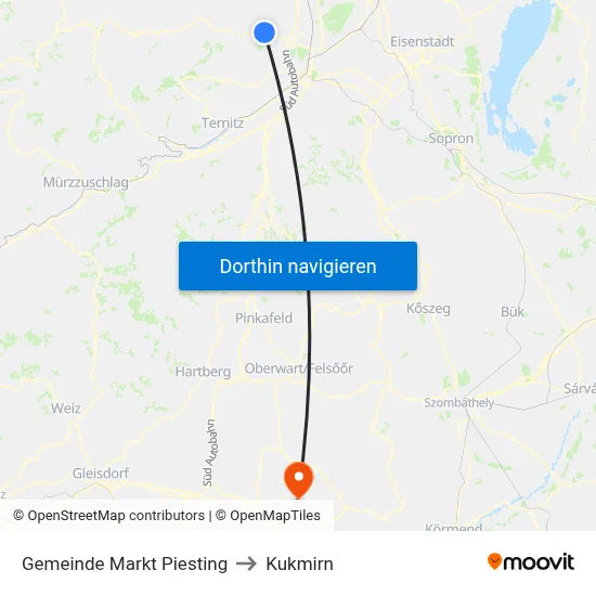 Gemeinde Markt Piesting to Kukmirn map