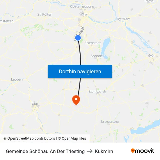 Gemeinde Schönau An Der Triesting to Kukmirn map