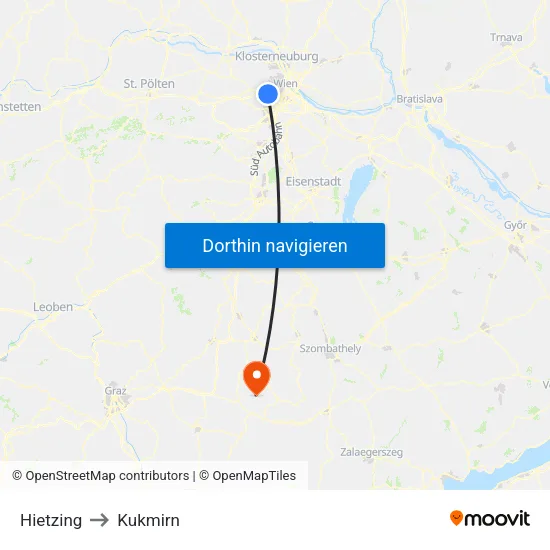 Hietzing to Kukmirn map