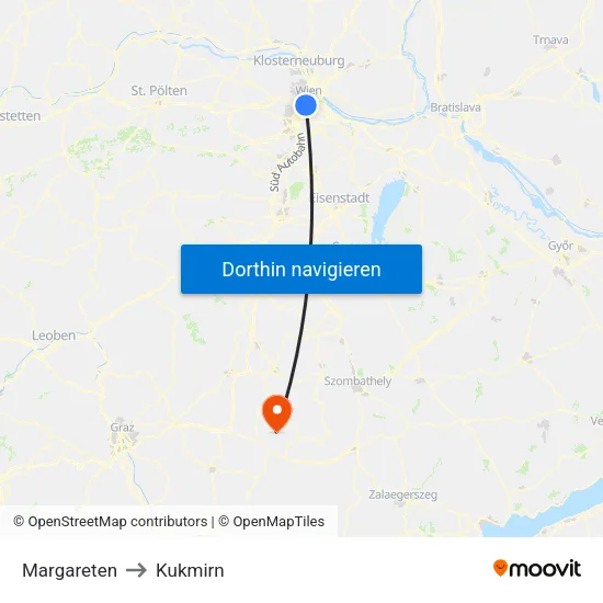 Margareten to Kukmirn map