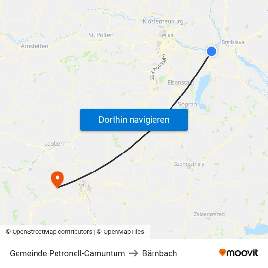 Gemeinde Petronell-Carnuntum to Bärnbach map