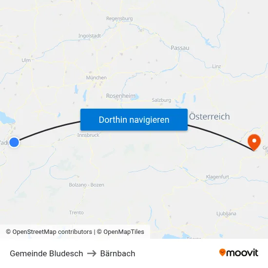 Gemeinde Bludesch to Bärnbach map