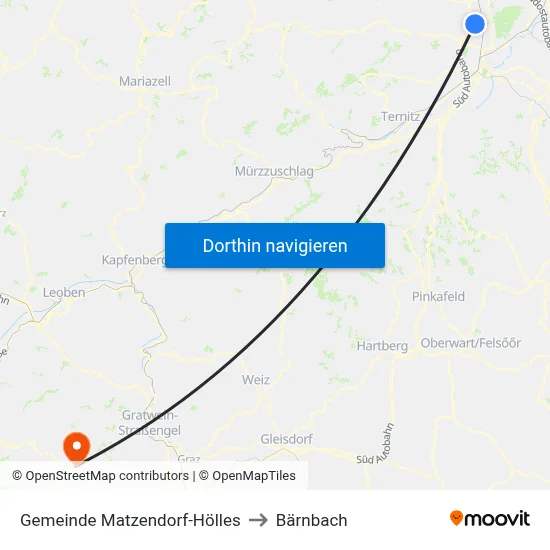 Gemeinde Matzendorf-Hölles to Bärnbach map