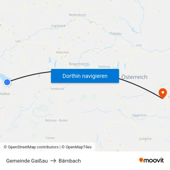 Gemeinde Gaißau to Bärnbach map