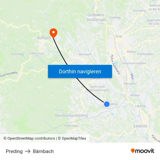 Preding to Bärnbach map