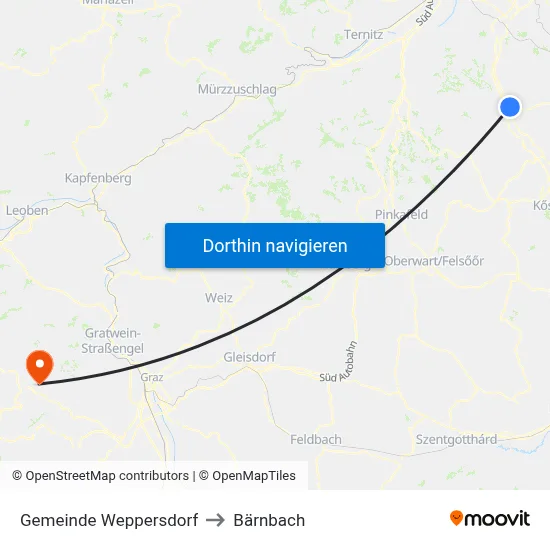 Gemeinde Weppersdorf to Bärnbach map