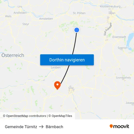 Gemeinde Türnitz to Bärnbach map