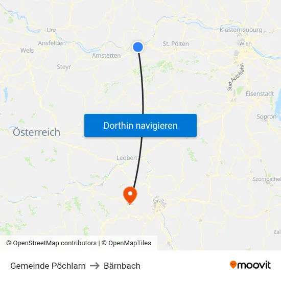 Gemeinde Pöchlarn to Bärnbach map