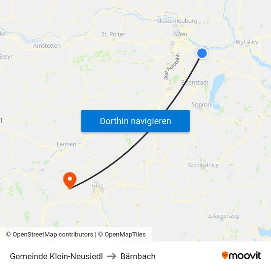 Gemeinde Klein-Neusiedl to Bärnbach map
