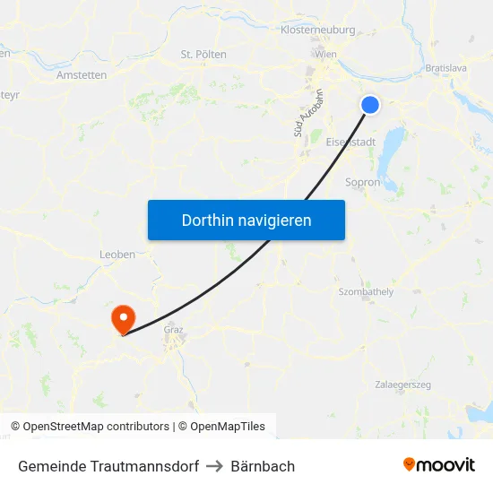 Gemeinde Trautmannsdorf to Bärnbach map