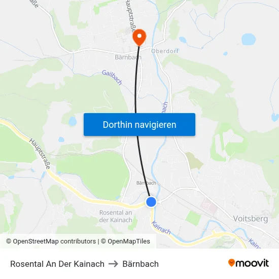 Rosental An Der Kainach to Bärnbach map