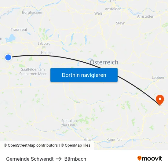 Gemeinde Schwendt to Bärnbach map