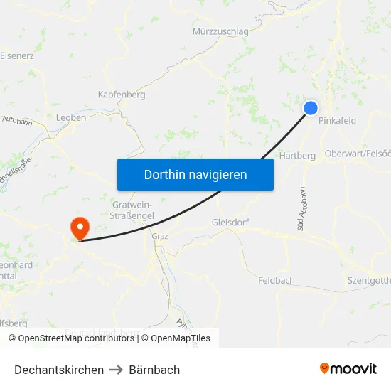 Dechantskirchen to Bärnbach map