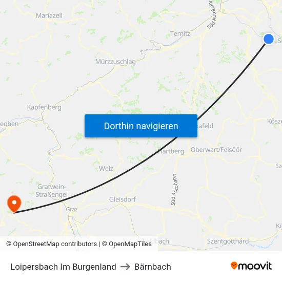 Loipersbach Im Burgenland to Bärnbach map