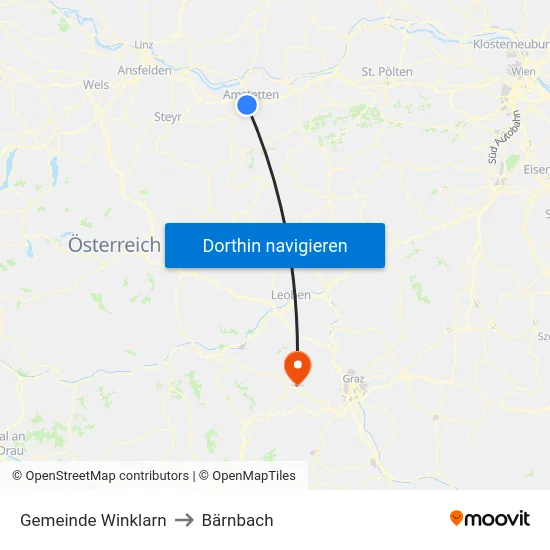 Gemeinde Winklarn to Bärnbach map
