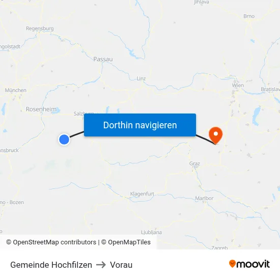 Gemeinde Hochfilzen to Vorau map