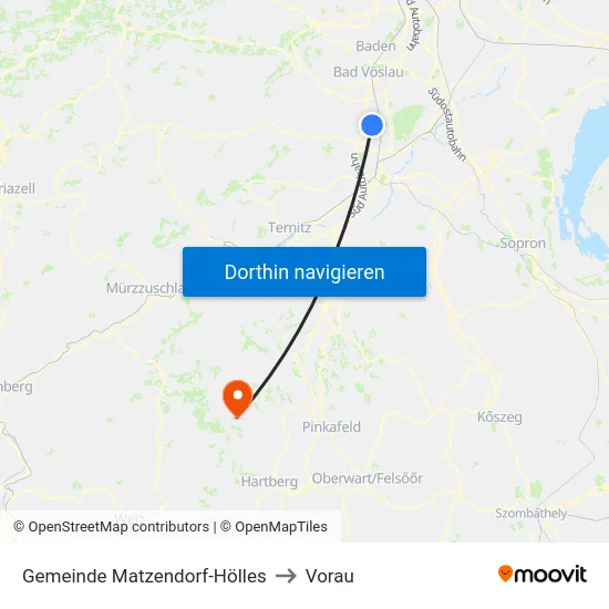 Gemeinde Matzendorf-Hölles to Vorau map