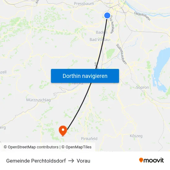 Gemeinde Perchtoldsdorf to Vorau map