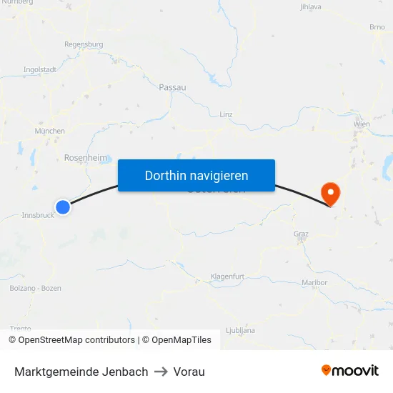 Marktgemeinde Jenbach to Vorau map