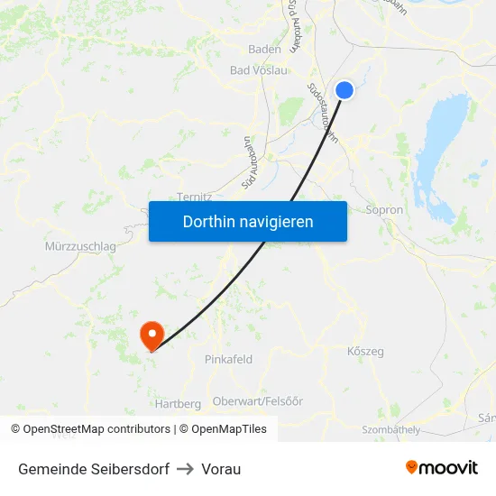 Gemeinde Seibersdorf to Vorau map