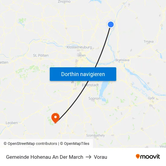 Gemeinde Hohenau An Der March to Vorau map