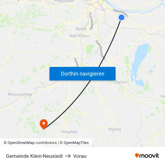 Gemeinde Klein-Neusiedl to Vorau map