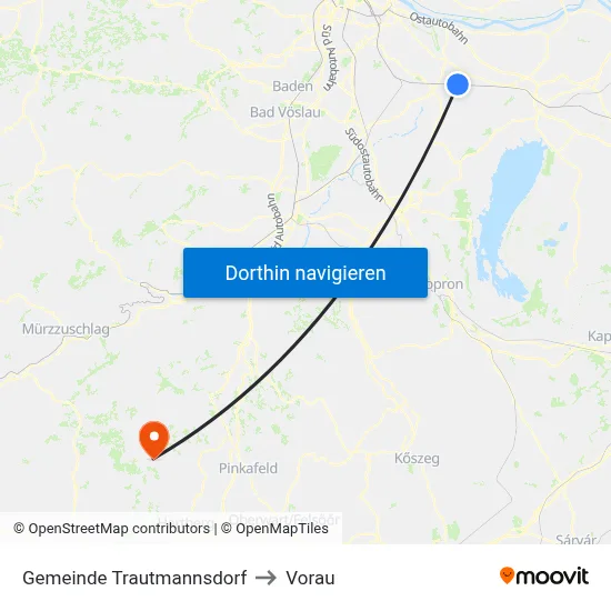 Gemeinde Trautmannsdorf to Vorau map