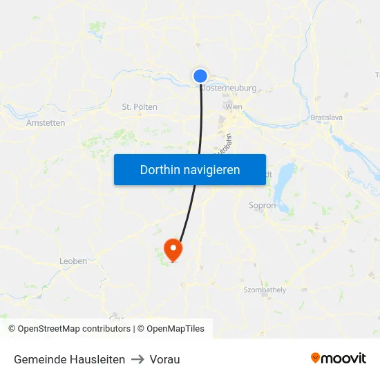 Gemeinde Hausleiten to Vorau map