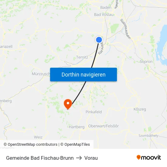 Gemeinde Bad Fischau-Brunn to Vorau map