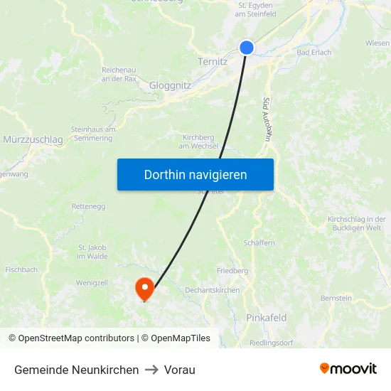 Gemeinde Neunkirchen to Vorau map