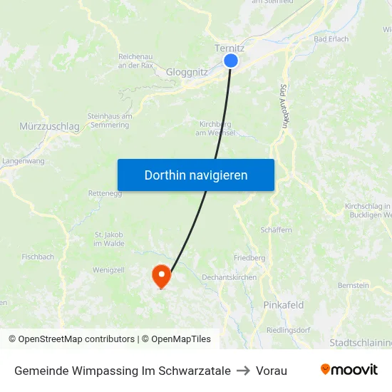 Gemeinde Wimpassing Im Schwarzatale to Vorau map