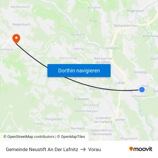 Gemeinde Neustift An Der Lafnitz to Vorau map