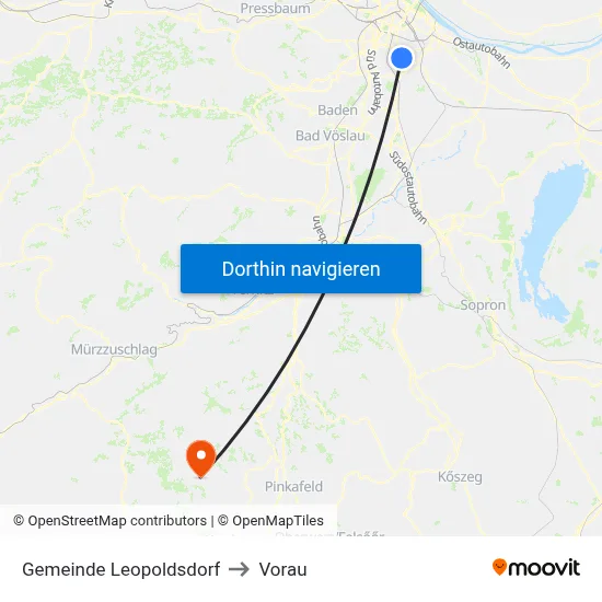 Gemeinde Leopoldsdorf to Vorau map