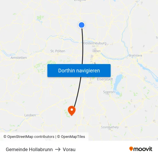 Gemeinde Hollabrunn to Vorau map