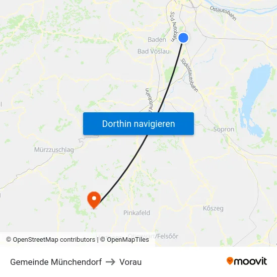 Gemeinde Münchendorf to Vorau map