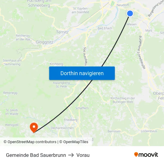 Gemeinde Bad Sauerbrunn to Vorau map