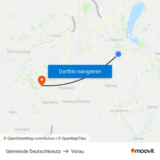 Gemeinde Deutschkreutz to Vorau map