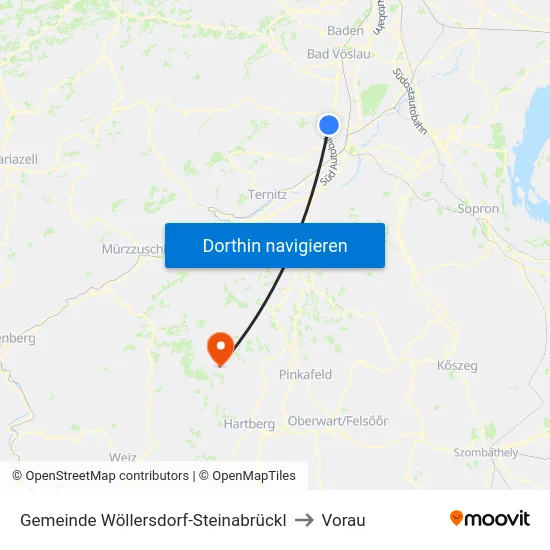 Gemeinde Wöllersdorf-Steinabrückl to Vorau map