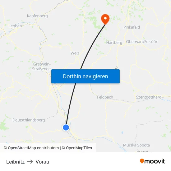 Leibnitz to Vorau map