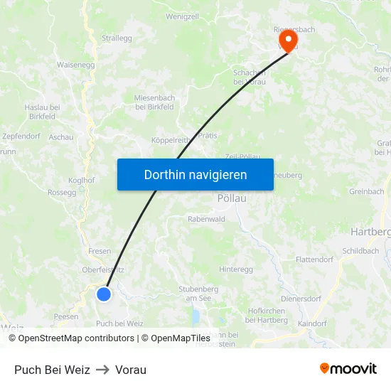 Puch Bei Weiz to Vorau map